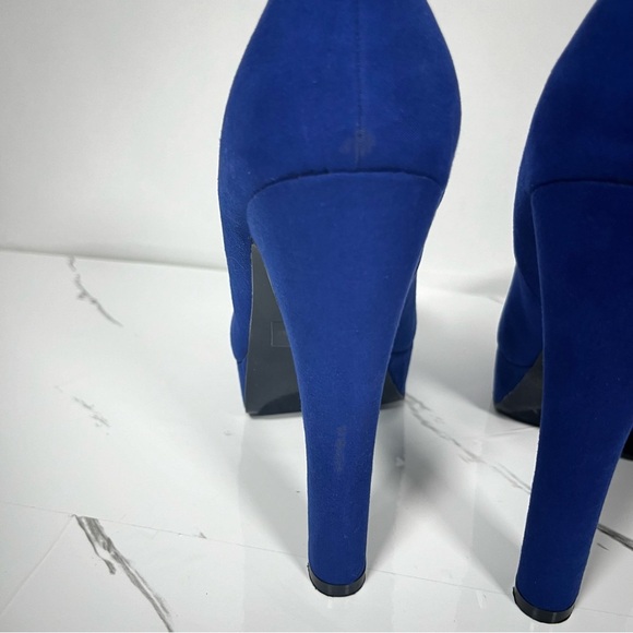 CHARLOTTE RUSSE Blue Platform Pump Women’s Microfiber Heels Size 8 - Picture 14 of 14